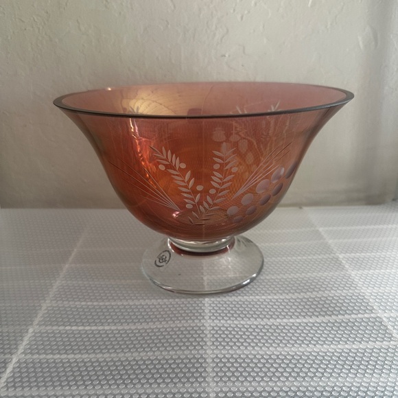Lenox Other - Lenox Pink Etched Glass Bowl